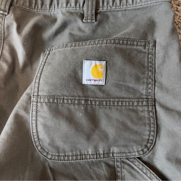Carhartt Men's Rugged Flex Canvas Green Relaxed Fit Cargo Jogger Pants Size 38 - Picture 9 of 12